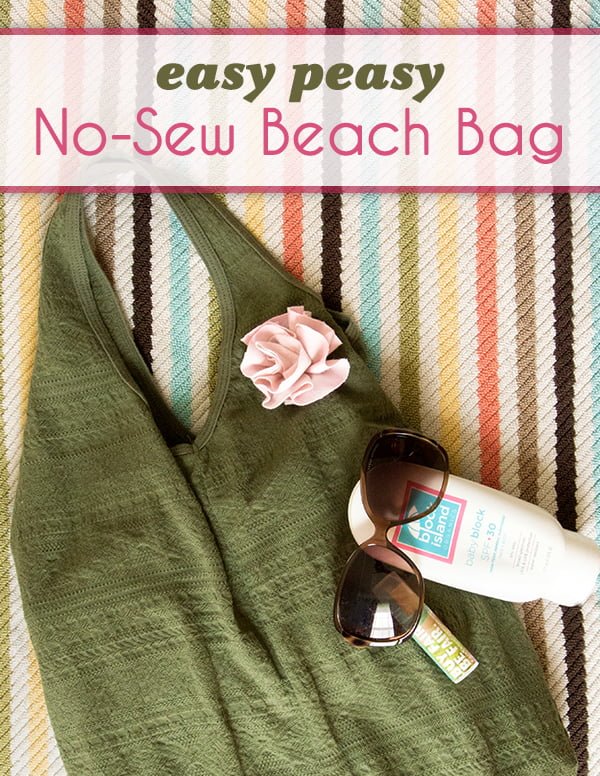 Easy Peasy No-Sew DIY Beach Bag
