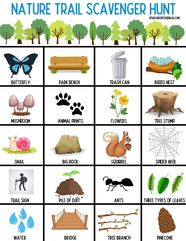 Outdoor Nature Scavenger Hunt Printables   Ideas for Kids