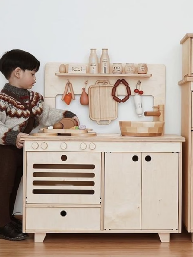 Wooden kitchen, Montessori style play corner, Gallery posted by Maycie