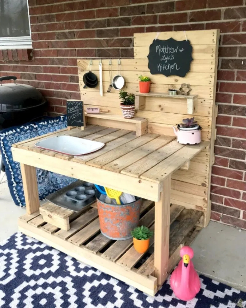 use what you have for mud kitchen