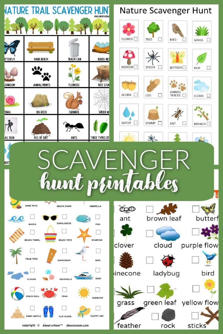 Outdoor Nature Scavenger Hunt Printables + Ideas for Kids