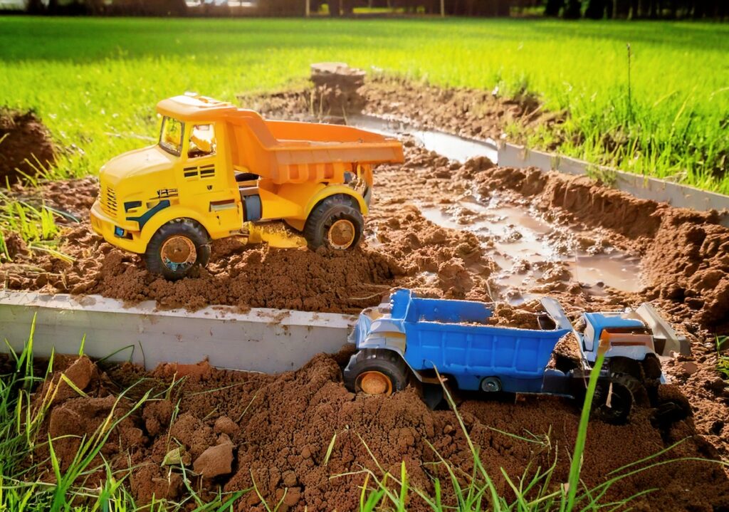 trucks and mud play